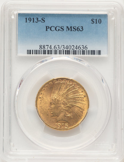 1913-S $10 Indian Eagle PCGS MS63