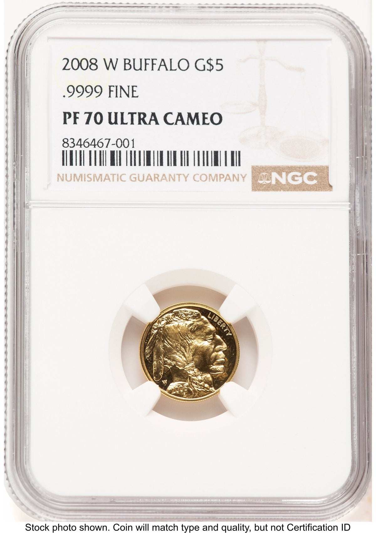 2008-W Proof Gold Buffalo 1/10 oz Brown Label NGC PF70