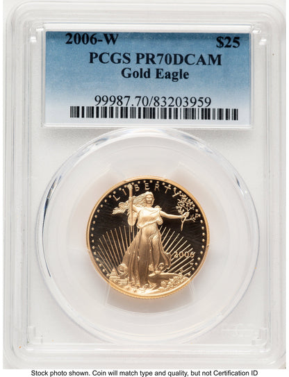 2006-W Proof Gold Eagle 1/2 oz Blue Gradient PCGS PR70