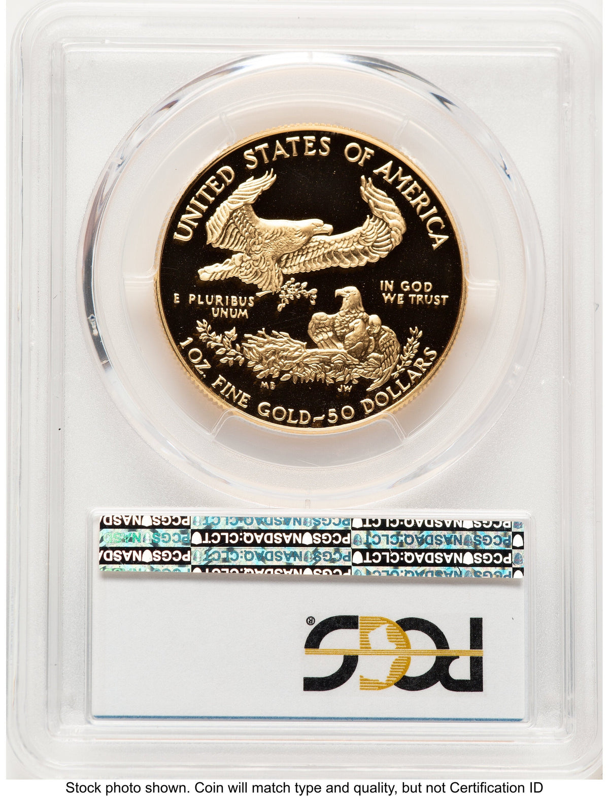 1988-W Proof Gold Eagle 1 oz Blue Gradient PCGS PR70
