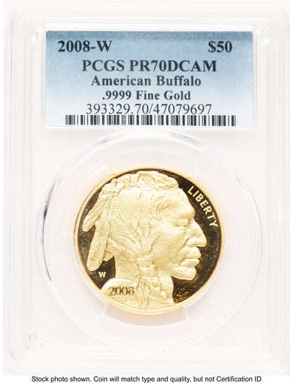 2008-W Proof Gold Buffalo 1 oz Blue Gradient PCGS PR70