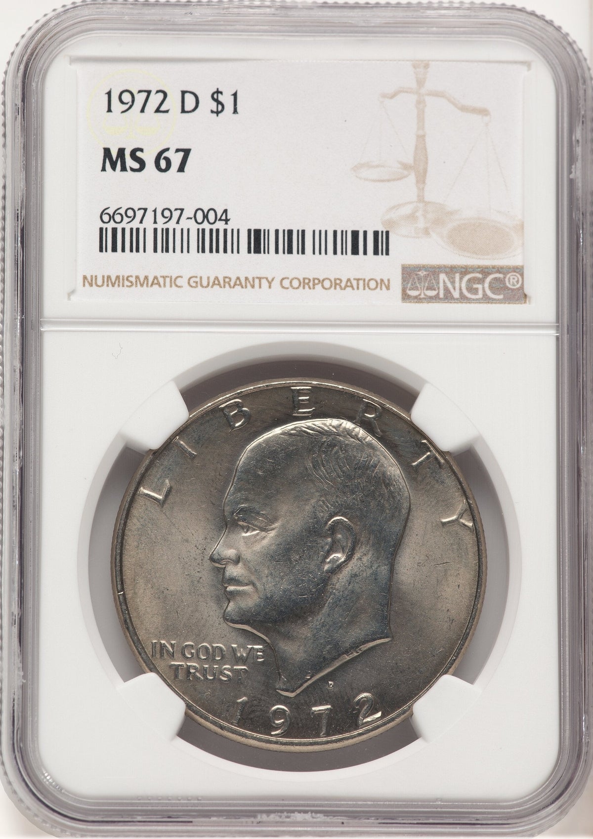 1972-D $1 Eisenhower Dollar NGC MS67