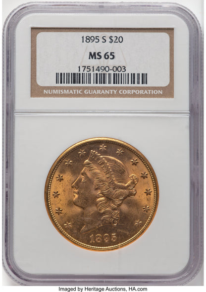 1895-S $20 Liberty Double Eagle NGC MS65