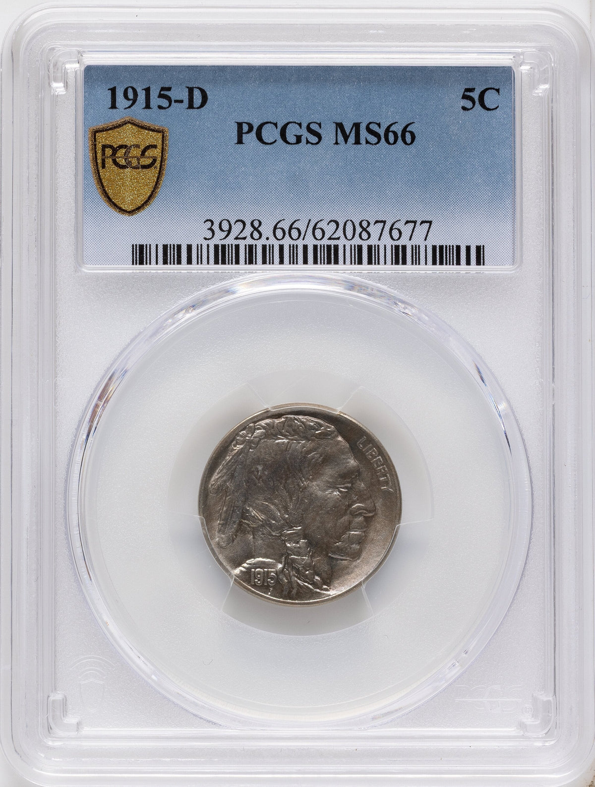 1915-D 5C Buffalo Nickel PCGS MS66
