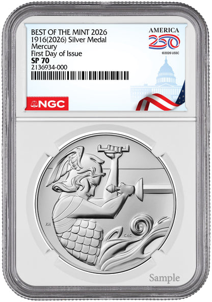2026 (P) Silver Medal Mercury Best of the Mint NGC SP70 Congress Label