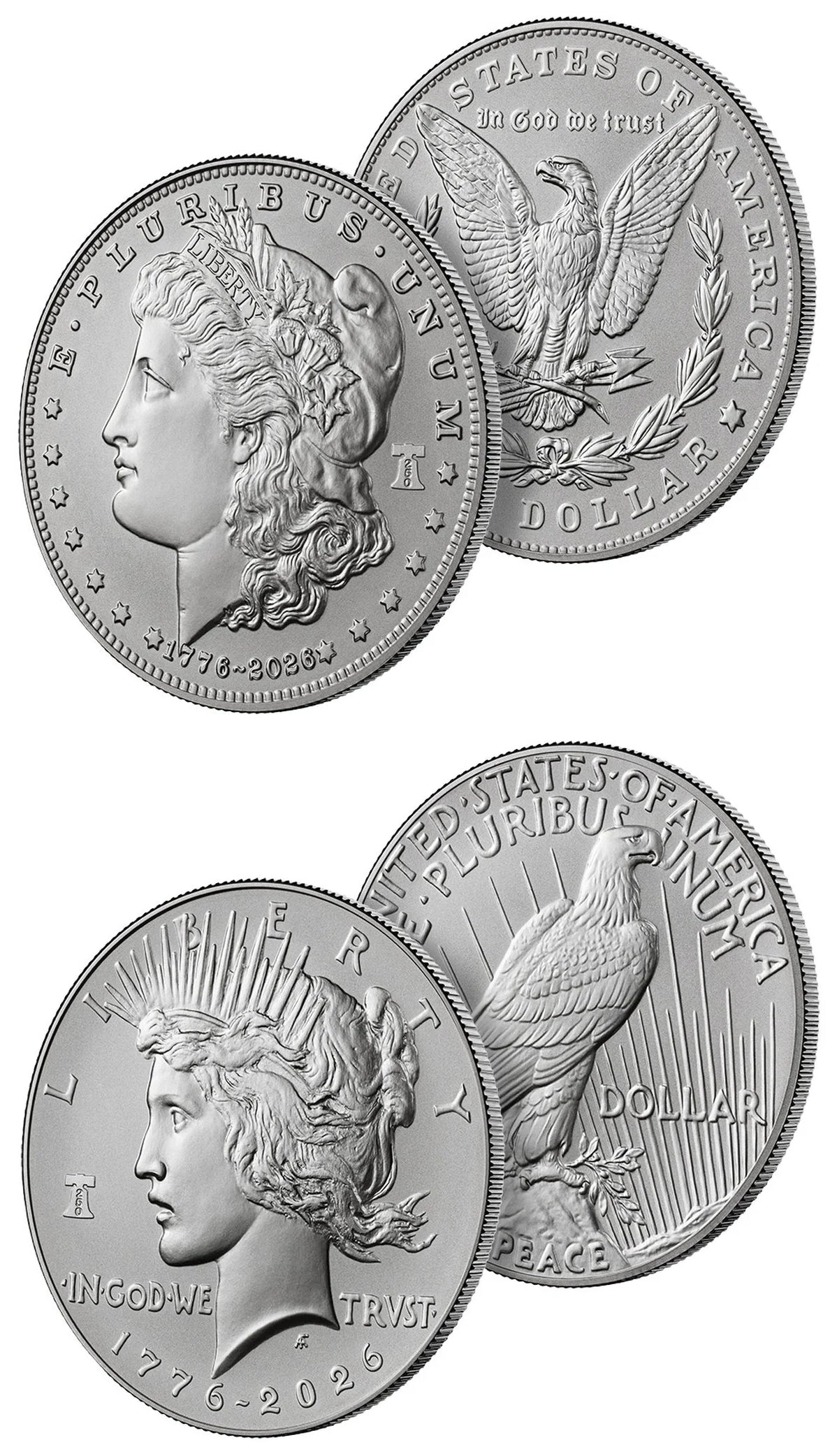 2026-W Morgan and Peace Dollar Enhanced 2-Coin Set NGC MS70 AR Harrigal Label